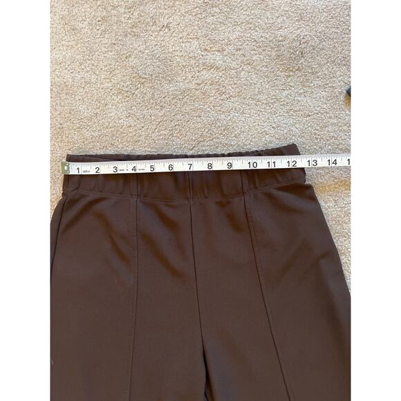 Garage Pull-On Knit Flare Leg Pants Size Medium Brown Seaming Down Legs Stretch - Picture 6 of 8